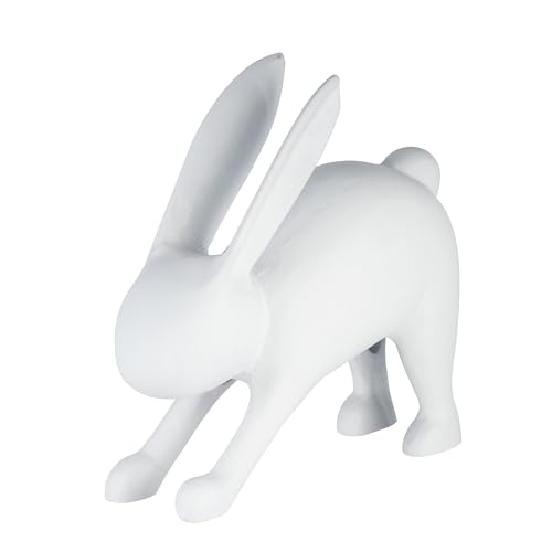 EGLO LIVING Osterdeko Yoga Hase Marovato, Deko Figur Ostern Frühling, Frühlingsdeko Osterhase minimalistisch, Tischdeko Osterfigur aus Aluminium in Weiß, 15 x 14,5 cm von EGLO LIVING