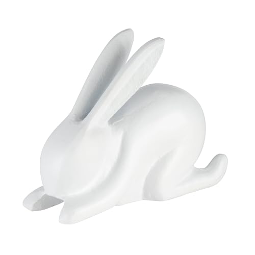 EGLO LIVING Osterdeko Yoga Hase Marovato, Deko Figur Ostern Frühling, Frühlingsdeko Osterhase minimalistisch, Tischdeko Osterfigur aus Aluminium in Weiß, 21,5 x 17 cm von EGLO LIVING