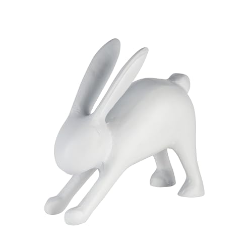 EGLO LIVING Osterdeko Yoga Hase Marovato, Deko Figur Ostern Frühling, Frühlingsdeko Osterhase minimalistisch, Tischdeko Osterfigur aus Aluminium in Weiß, 21 x 21 cm von EGLO LIVING