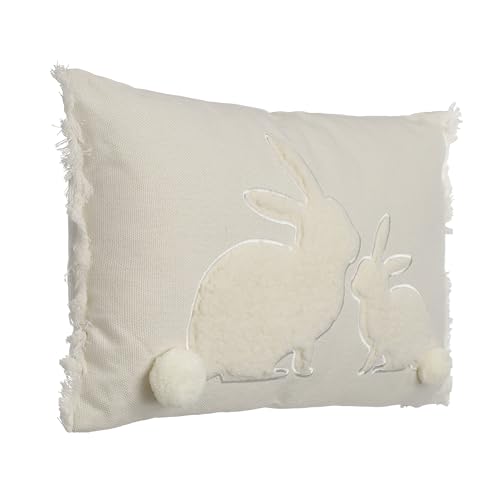 EGLO LIVING Osterkissen Chevery, Deko Kissen Frühling und Ostern, Couch Dekokissen Osterhase, Kissenbezug mit Inlett aus Polyester, Osterdeko in Creme-weiß, 50x50 cm von EGLO LIVING