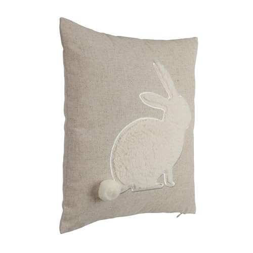 EGLO LIVING Osterkissen Chevery, Deko Kissen Frühling und Ostern, Couch Dekokissen Osterhase, Kissenbezug mit Inlett aus Polyester und Leinen, Osterdeko in beige und Creme, 45x45 cm von EGLO LIVING