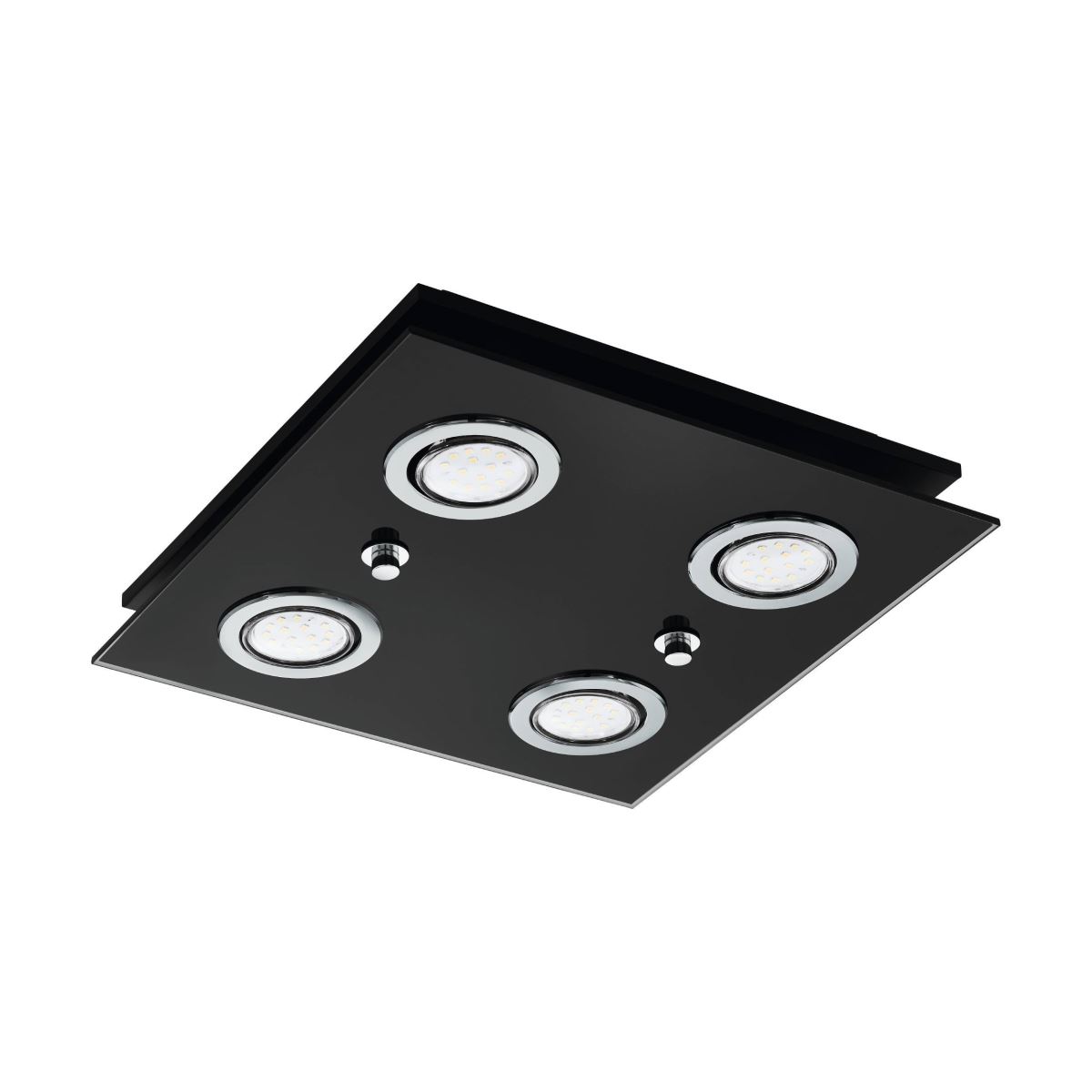 EGLO GRATTINO LED Deckenleuchte schwarz, klar 4x GU10 29x29x7cm von EGLO Leuchten