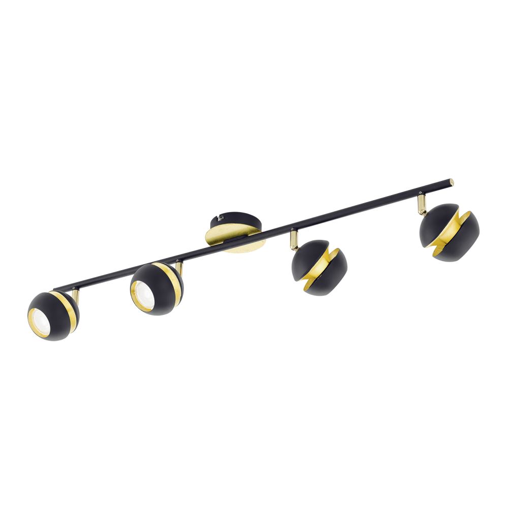 EGLO NOCITO Wand & Deckenspot, 4-flg., GU10, schwarz, gold von EGLO Leuchten