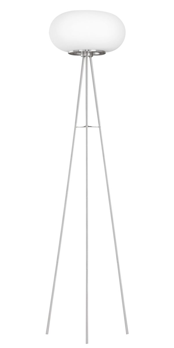 EGLO OPTICA Stehleuchte E27 nickel-matt, opal-matt von EGLO Leuchten