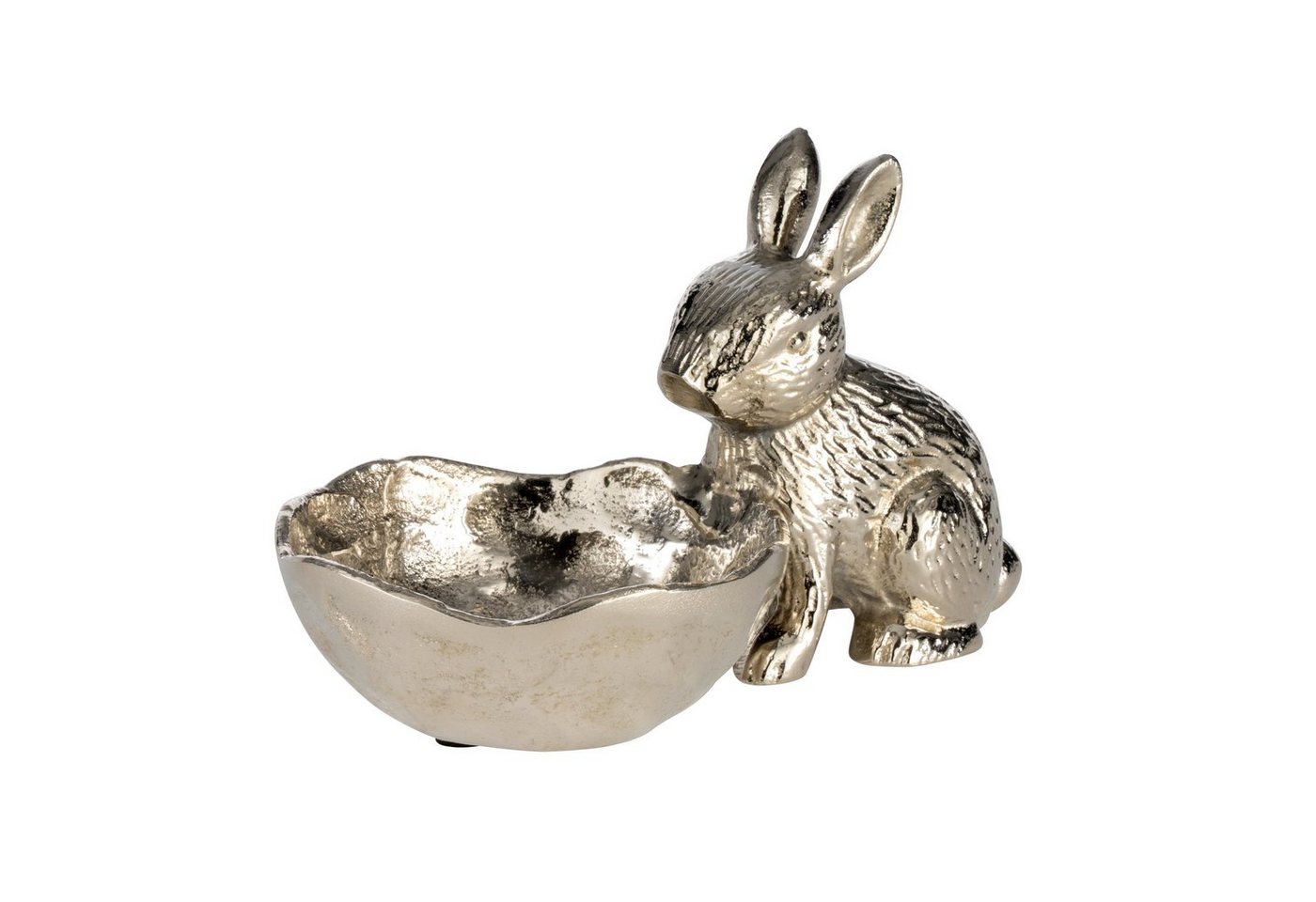 EGLO Living Dekoobjekt Ambalava, Schale mit Osterhase, Osterschale aus Aluminium in Silber, 20 x 12 cm von EGLO Living