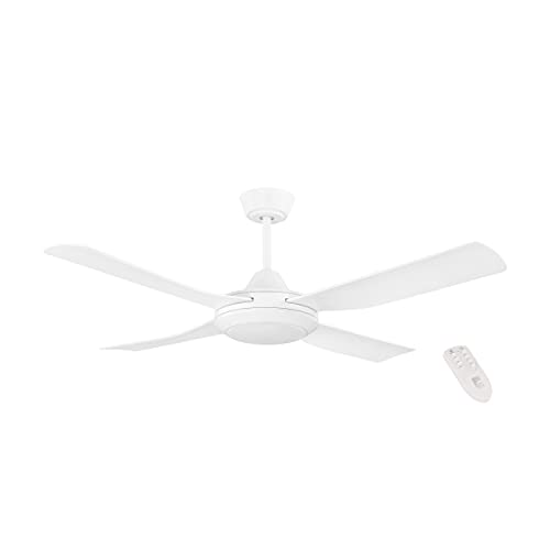 EGLO Deckenventilator Bondi 1, 4 Flügel Ventilator mit Beleuchtung und Fernbedienung, Sommer Winter Betrieb, warmweiß - kaltweiß, dimmbar, ABS Kunststoff, weiß matt, AC Motor, Ø 122 cm von EGLO