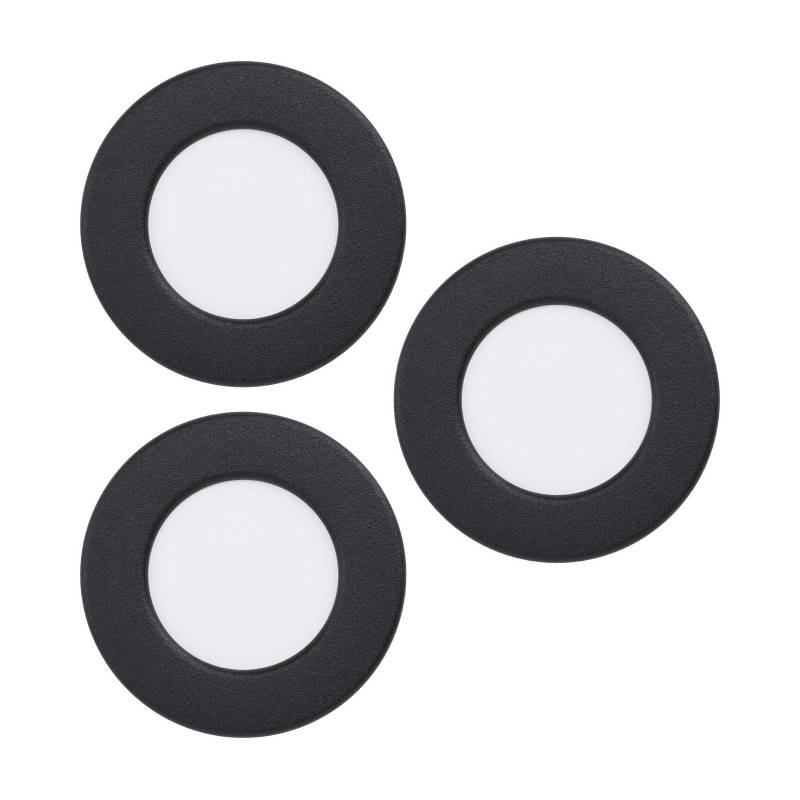 EGLO connect LED-Einbauleuchte Fueva 6-Z, schwarz, 3er-Set von EGLO connect