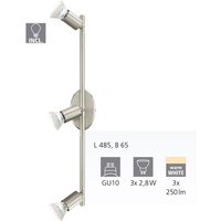 Eglo - 3er led Spot Buzz nickel-matt 48,5 x 6,5 cm GU10 Deckenlampen & Kronleuchter Eglo - 3er led Spot Buzz nickel-matt 48,5 x 6,5 cm GU10 Deckenlampen & Kronleuchter von EGLO