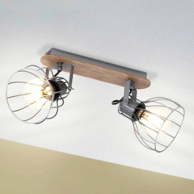 Deckenlampe Sambatello, zweiflammig, braun/silber von EGLO