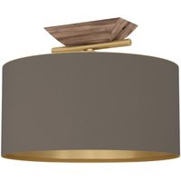 Deckenlampe Santandria, Deckenleuchte für Wohnzimmer und Schlafzimmer, FSC100PA, Wohnzimmerlampe aus Holz, Messing und Textil in Cappuccino, Lampe Deckenlampe Santandria, Deckenleuchte für Wohnzimmer und Schlafzimmer, FSC100PA, Wohnzimmerlampe aus Holz, Messing und Textil in Cappuccino, Lampe von EGLO
