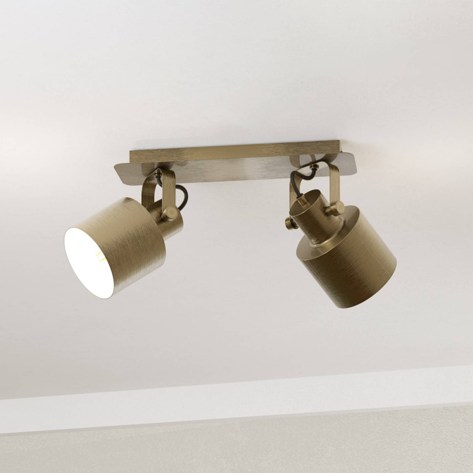 Deckenspot Southery 2-flammig creme-gold gebürstet von EGLO
