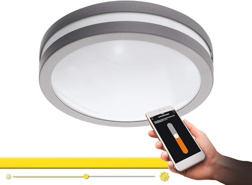 EGLO 33572 LED Deckenleuchte Crosslink LOCANA-C silber H:9.5cm Ø:26cm dimmbar IP443000K mit Connect Funktion EGLO 33572 LED Deckenleuchte Crosslink LOCANA-C silber H:9.5cm Ø:26cm dimmbar IP443000K mit Connect Funktion von EGLO
