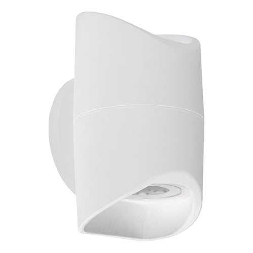 EGLO LED Wandlampe Abrantes, Wandleuchte innen, Aluguss in weiss, Glas in klar warmweiß IP44 von EGLO