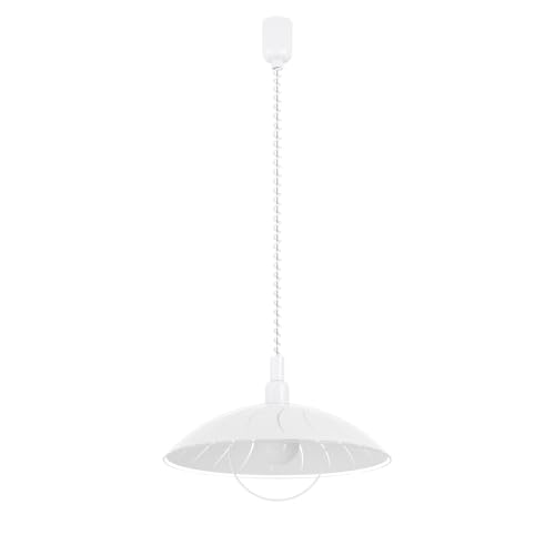 EGLO Pendelleuchte Alvez, 1 flammige Hängelampe mit Spiralkabel, höhenverstellbar, Pendellampe klassisch, Küchenlampe aus Kunststoff und Glas in Weiß, Klar, Esstischlampe mit E27 Fassung EGLO Pendelleuchte Alvez, 1 flammige Hängelampe mit Spiralkabel, höhenverstellbar, Pendellampe klassisch, Küchenlampe aus Kunststoff und Glas in Weiß, Klar, Esstischlampe mit E27 Fassung von EGLO