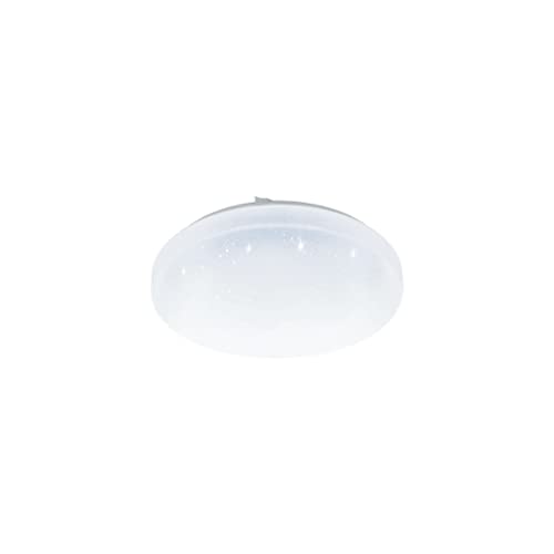 EGLO Access LED Deckenleuchte Frania-A, 1 flammige Badezimmer Lampe, Wandlampe Kristall-Effekt, Stahl, Kunststoff, Weiß, Fernbedienung, Farbtemperaturwechsel (warm - kalt), dimmbar, IP44, Ø 30 cm von EGLO