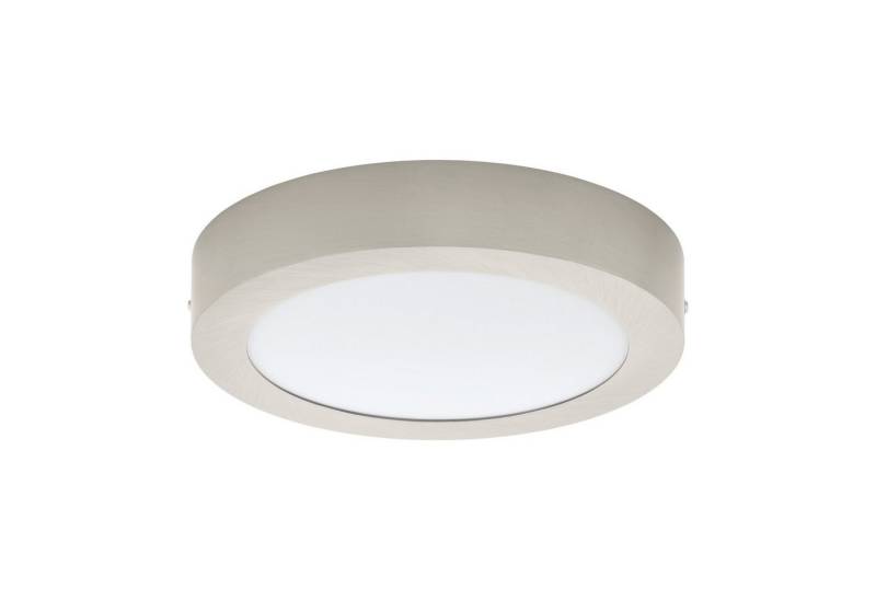 EGLO Aufbauleuchte Fueva 1, Leuchtmittel inklusive, Deckenlampe, Metallguss, Kunststoff, Nickel matt, weiß, Ø 22,5 cm von EGLO