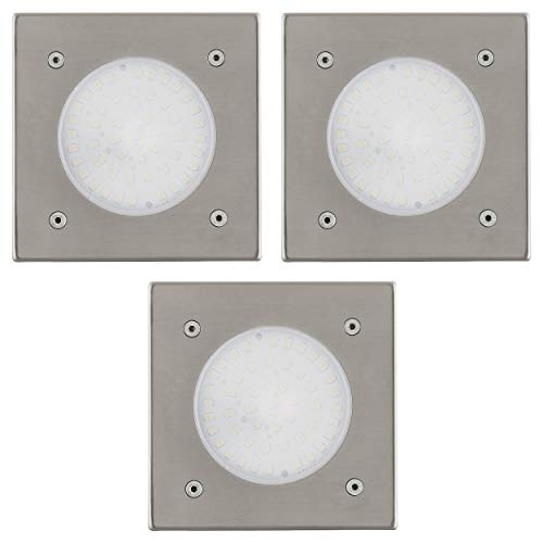 EGLO 3er Set LED Bodeneinbauleuchte Lamedo, 1 flammige Einbauleuchte, Wegelampe aus Edelstahl, Farbe: Silber, Glas: Weiß, satiniert, eckig, IP67 EGLO 3er Set LED Bodeneinbauleuchte Lamedo, 1 flammige Einbauleuchte, Wegelampe aus Edelstahl, Farbe: Silber, Glas: Weiß, satiniert, eckig, IP67 von EGLO