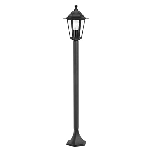 EGLO Außen-Stehlampe Laterna 4, 1 flammige Außenleuchte, Stehleuchte aus Aluguss und Glas, Farbe: Schwarz, Fassung: E27, IP44 von EGLO