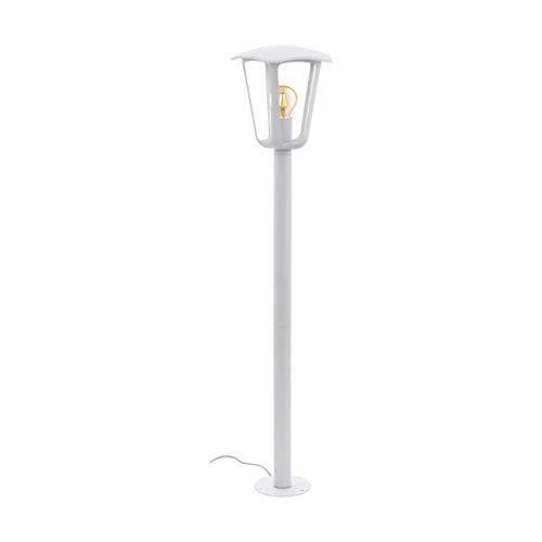 EGLO Außen-Stehlampe Monreale, 1 flammige Außenleuchte, Stehleuchte aus Aluguss und Kunststoff, Farbe: Weiß, Fassung: E27, IP44 von EGLO