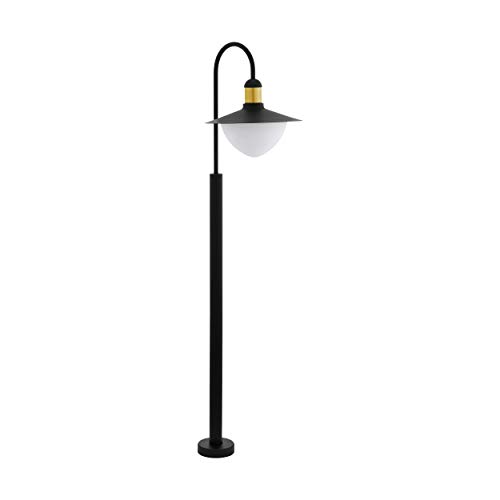 EGLO Außen-Stehlampe Sirmione, 1 flammige Außenleuchte, Standleuchte aus verzinktem Stahl, Glas: Weiß, opal-matt, Farbe: Schwarz, gold, Fassung: E27, IP44 EGLO Außen-Stehlampe Sirmione, 1 flammige Außenleuchte, Standleuchte aus verzinktem Stahl, Glas: Weiß, opal-matt, Farbe: Schwarz, gold, Fassung: E27, IP44 von EGLO