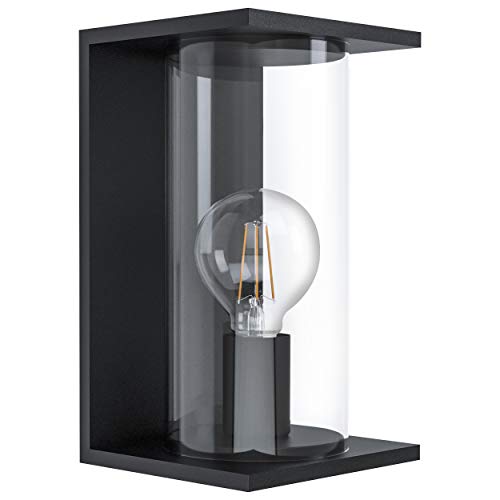 EGLO Außen Wandlampe Cascinetta, 1 flammige Außenleuchte Vintage, Retro, Wandleuchte aus verzinktem Stahl in Schwarz und Glas in Klar, Außenlampe mit E27 Fassung, IP44 EGLO Außen Wandlampe Cascinetta, 1 flammige Außenleuchte Vintage, Retro, Wandleuchte aus verzinktem Stahl in Schwarz und Glas in Klar, Außenlampe mit E27 Fassung, IP44 von EGLO