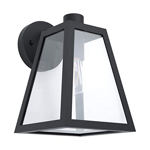 EGLO Außen Wandlampe Mirandola, 1 flammige Außenleuchte Vintage, Retro, Wandleuchte aus Aluminium-Guss in Schwarz und Glas in Klar, Außenlampe mit E27 Fassung, IP44 EGLO Außen Wandlampe Mirandola, 1 flammige Außenleuchte Vintage, Retro, Wandleuchte aus Aluminium-Guss in Schwarz und Glas in Klar, Außenlampe mit E27 Fassung, IP44 von EGLO