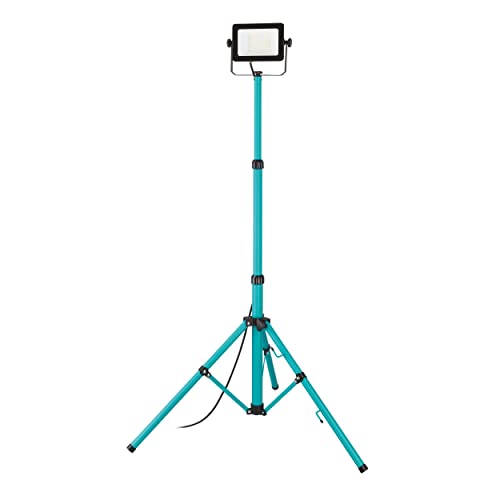 EGLO Baustrahler LED mit Stativ, Arbeitsleuchte höhenverstellbar aus Aluminium und Kunststoff, Arbeitsscheinwerfer in türkis und schwarz, Werkstattlampe schwenkbar, IP65, neutralweiß, 2500lm EGLO Baustrahler LED mit Stativ, Arbeitsleuchte höhenverstellbar aus Aluminium und Kunststoff, Arbeitsscheinwerfer in türkis und schwarz, Werkstattlampe schwenkbar, IP65, neutralweiß, 2500lm von EGLO