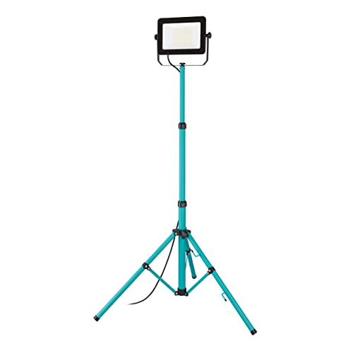 EGLO Baustrahler LED mit Stativ, Arbeitsleuchte höhenverstellbar aus Aluminium und Kunststoff, Arbeitsscheinwerfer in türkis und schwarz, Werkstattlampe schwenkbar, IP65, neutralweiß, 9000lm EGLO Baustrahler LED mit Stativ, Arbeitsleuchte höhenverstellbar aus Aluminium und Kunststoff, Arbeitsscheinwerfer in türkis und schwarz, Werkstattlampe schwenkbar, IP65, neutralweiß, 9000lm von EGLO