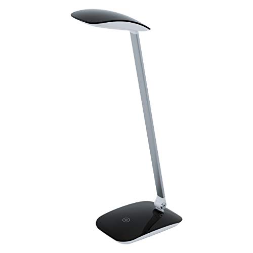 EGLO LED Tischlampe Cajero, 1 flammige Tischleuchte mit Touch, dimmbar, USB Lampe, Schreibtischlampe, Minimalismus aus hochwertigem Kunststoff, Bürolampe in Schwarz von EGLO