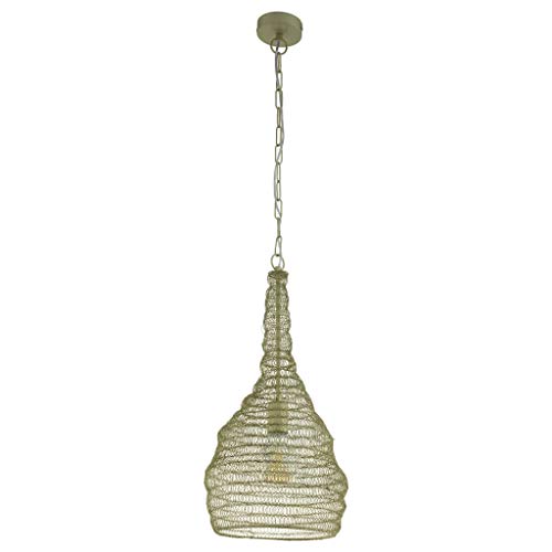 EGLO Hängelampe Colten, Pendelleuchte Esstisch, Stahl in champagner, E27 Fassung von EGLO