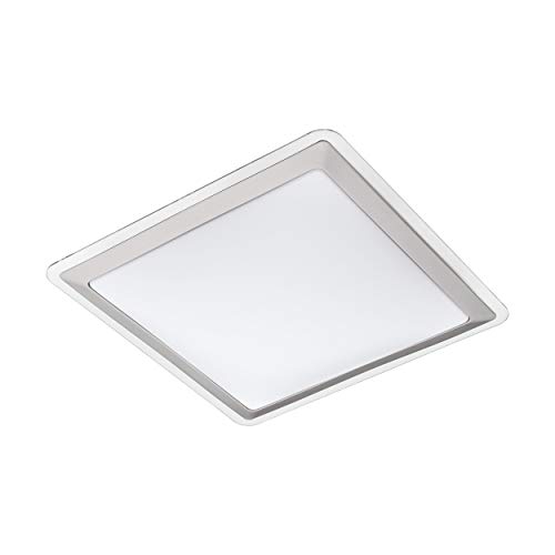 EGLO LED Deckenlampe Competa 1, 1 flammige Deckenleuchte, Material: Stahl und Kunststoff, Farbe: Silber, weiß, L: 43 cm von EGLO