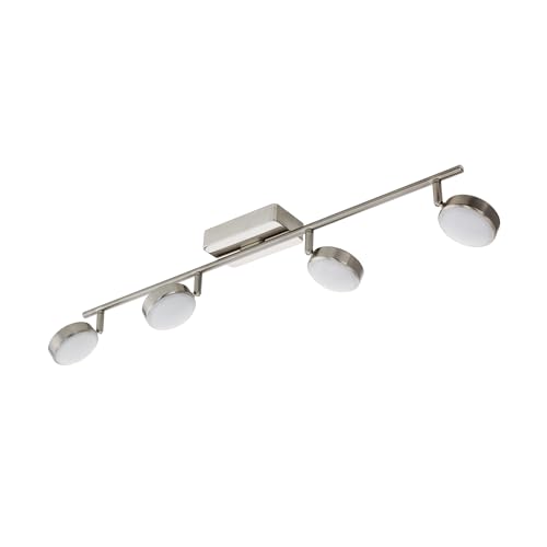 EGLO connect LED Deckenspot Corropoli-C, Smart Home Spot 4 flammig, Deckenlampe aus Stahl und Kunststoff, Farbe: Nickel matt, weiß, dimmbar, Weißtöne und Farben einstellbar von EGLO