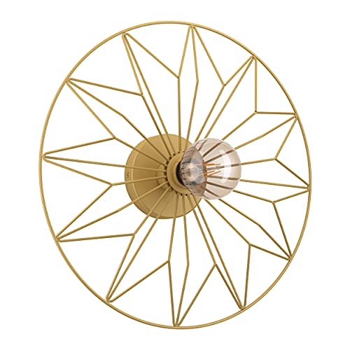 EGLO Deckenlampe Castanuelo, 1 flammige Wandlampe elegant, retro, Deckenleuchte aus Metall, Wandleuchte in Gold, Wohnzimmerlampe sternförmig, Schlafzimmerlampe E27, Ø 42,5 cm von EGLO