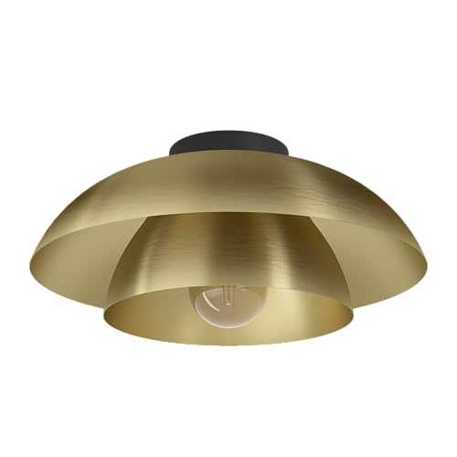 EGLO Deckenlampe Cenciara, elegante Deckenleuchte, Wohnzimmerlampe aus Metall in Messing, Aufbaulampe für Wohnzimmer und Schlafzimmer, Lampe mit E27 Fassung, Ø 40 cm von EGLO