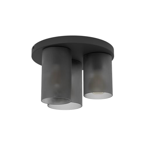 EGLO Deckenlampe Colomera, elegante Glas Deckenlampe, Wohnzimmerlampe aus Metall in Schwarz und Rauchglas, E27 Fassung, Ø 35 cm EGLO Deckenlampe Colomera, elegante Glas Deckenlampe, Wohnzimmerlampe aus Metall in Schwarz und Rauchglas, E27 Fassung, Ø 35 cm von EGLO