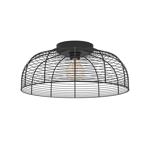 EGLO Deckenlampe Derwen, Deckenleuchte Wohnzimmer, Wohnzimmerlampe aus Metall in Schwarz, Lampe Decke Schlafzimmer, Flurlampe mit E27 Fassung, Ø 45 cm von EGLO