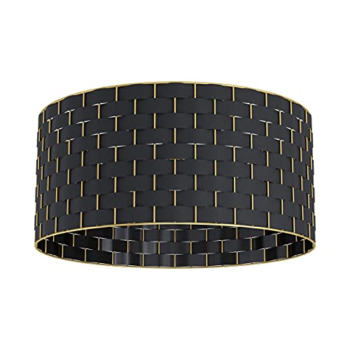 EGLO Deckenlampe Marasales, 1 flammige Deckenleuchte, Wohnzimmerlampe aus Textil in Schwarz und Metall in Messing, Schlafzimmerlampe E27 EGLO Deckenlampe Marasales, 1 flammige Deckenleuchte, Wohnzimmerlampe aus Textil in Schwarz und Metall in Messing, Schlafzimmerlampe E27 von EGLO