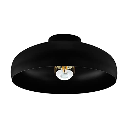 EGLO Deckenlampe Mogano, 1 flammige Deckenleuchte industrial, aus Metall, Wohnzimmerlampe in Schwarz, Schlafzimmerlampe, Flurlampe Decke mit E27 Fassung von EGLO