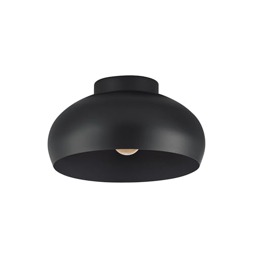 EGLO Deckenlampe Mogano 2, 1-flammige Deckenleuchte Industrial, Wohnzimmerlampe aus Metall in Schwarz, Flurlampe Decke, Deckenbeleuchtung mit E27 Fassung von EGLO