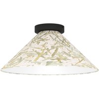 Deckenlampe Oxpark, Deckenleuchte im Japandi Design, nachhaltige Wohnzimmerlampe aus Textil mit Bambusblättern, Flurlampe mit E27 Fassung - Eglo von EGLO