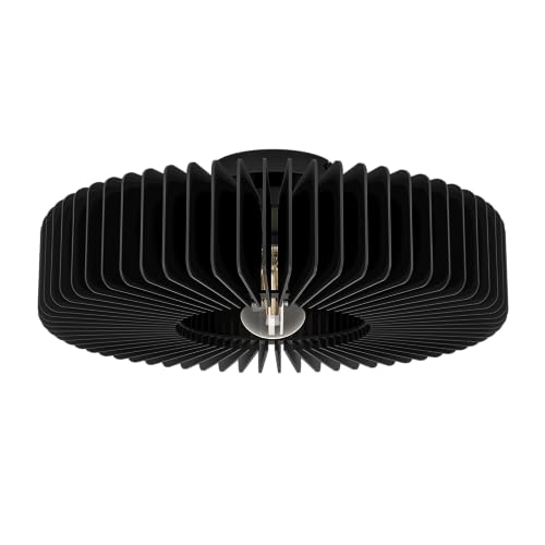 EGLO Deckenlampe Palombaia, runde Deckenleuchte, Wohnzimmerlampe aus Holz in Schwarz, Aufbaulampe für Wohnzimmer und Schlafzimmer, Lampe mit E27 Fassung, Ø 50 cm von EGLO