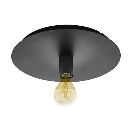 EGLO Deckenlampe Passano 1, 1 flammige Deckenleuchte Modern, Industrial, Wohnzimmerlampe aus Stahl in Schwarz, Küchenlampe, Flurlampe Decke mit E27 Fassung EGLO Deckenlampe Passano 1, 1 flammige Deckenleuchte Modern, Industrial, Wohnzimmerlampe aus Stahl in Schwarz, Küchenlampe, Flurlampe Decke mit E27 Fassung von EGLO