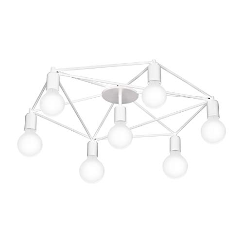 EGLO Deckenlampe Staiti, 7 flammige Deckenleuchte modern, minimalistisch, Wohnzimmerlampe aus Metall, Schlafzimmerlampe in Weiß, Flurlampe Decke mit E27 Fassung, Ø 76 cm EGLO Deckenlampe Staiti, 7 flammige Deckenleuchte modern, minimalistisch, Wohnzimmerlampe aus Metall, Schlafzimmerlampe in Weiß, Flurlampe Decke mit E27 Fassung, Ø 76 cm von EGLO