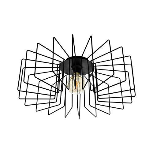 EGLO Deckenlampe Tremedal, 1 flammige Deckenleuchte aus Stahl, Wohnzimmerlampe in Schwarz, Küchenlampe, Flurlampe Decke mit E27 Fassung EGLO Deckenlampe Tremedal, 1 flammige Deckenleuchte aus Stahl, Wohnzimmerlampe in Schwarz, Küchenlampe, Flurlampe Decke mit E27 Fassung von EGLO