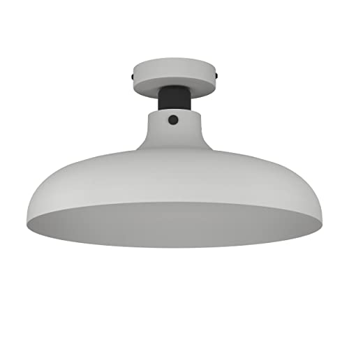 EGLO Deckenleuchte Matlock, minimalistische Deckenlampe, Deckenbeleuchtung für Küche und Flur, Metall in Grau und Schwarz, E27 Fassung, Ø 38 cm von EGLO