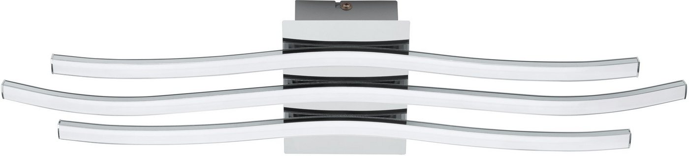 EGLO Deckenleuchte RONCADE Deckenlampe, Alu, Stahl und Kunststoff, Wohnzimmerlampe, Lampe, LED fest integriert, Warmweiß, Deckenleuchte, Schlafzimmer, L65 x B13 x H4,50 Chrom, weiß, 21W inkl. EGLO Deckenleuchte RONCADE Deckenlampe, Alu, Stahl und Kunststoff, Wohnzimmerlampe, Lampe, LED fest integriert, Warmweiß, Deckenleuchte, Schlafzimmer, L65 x B13 x H4,50 Chrom, weiß, 21W inkl. von EGLO