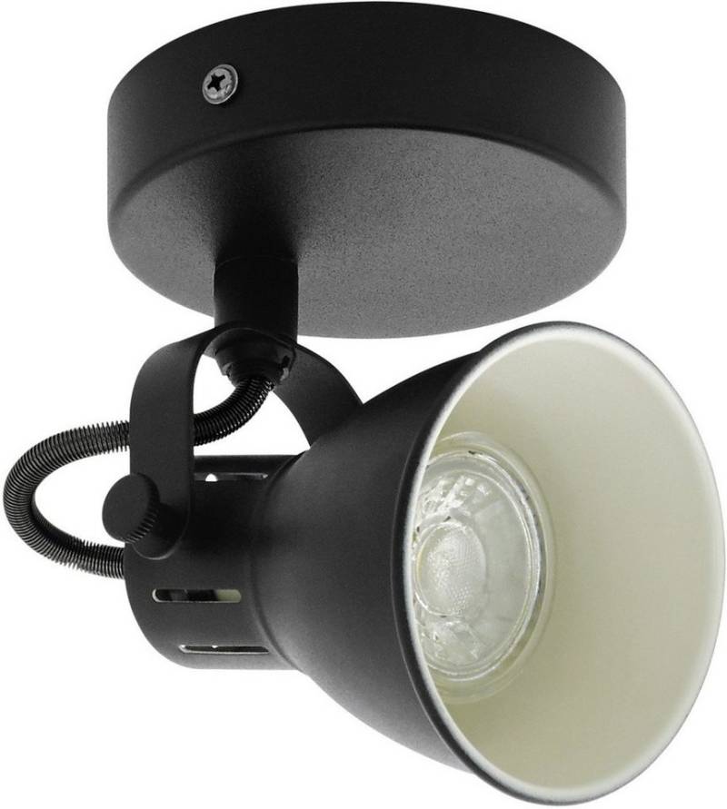 EGLO Deckenstrahler Eglo 1er Spot Seras 1 schwarz Ø 10 cm GU10, Inkl. Leuchtmittel, Nicht dimmbar nicht Smart Home-fähig ohne Bewegungsmelder von EGLO