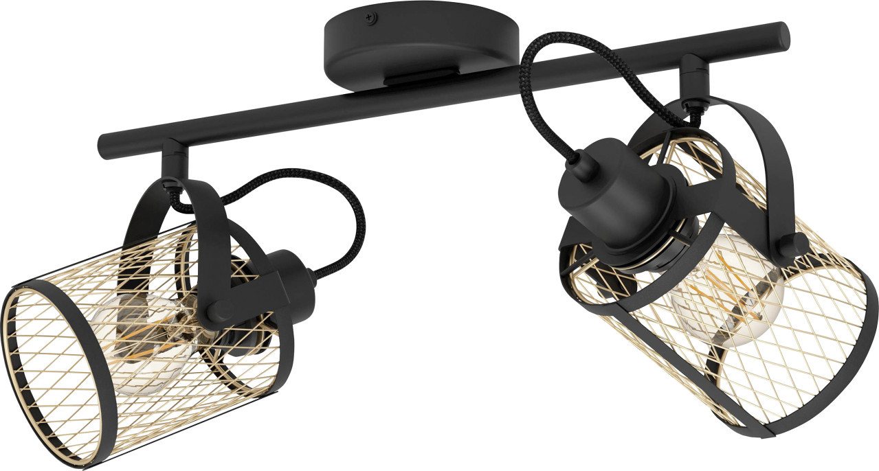 EGLO Deckenstrahler Eglo 2er Spot Dellow schwarz-messing 47,5 x 18 cm, Ohne Leuchtmittel, Dimmbar nicht Smart Home-fähig ohne Bewegungsmelder EGLO Deckenstrahler Eglo 2er Spot Dellow schwarz-messing 47,5 x 18 cm, Ohne Leuchtmittel, Dimmbar nicht Smart Home-fähig ohne Bewegungsmelder von EGLO