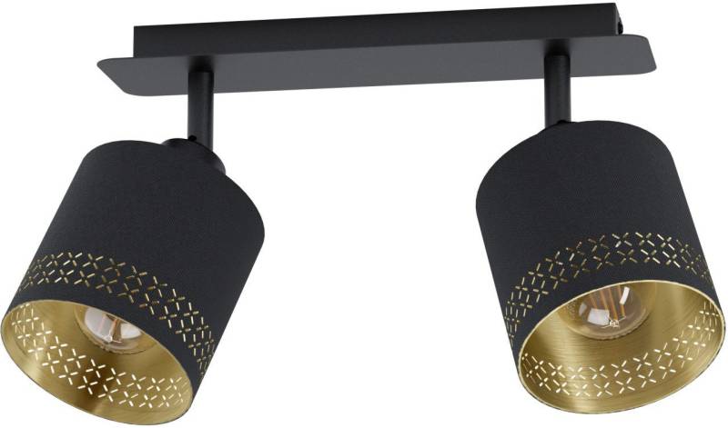 EGLO Deckenstrahler Eglo 2er Spot Esteperra schwarz-gold 33,5 x 9 cm, Ohne Leuchtmittel, Nicht dimmbar nicht Smart Home-fähig ohne Bewegungsmelder von EGLO