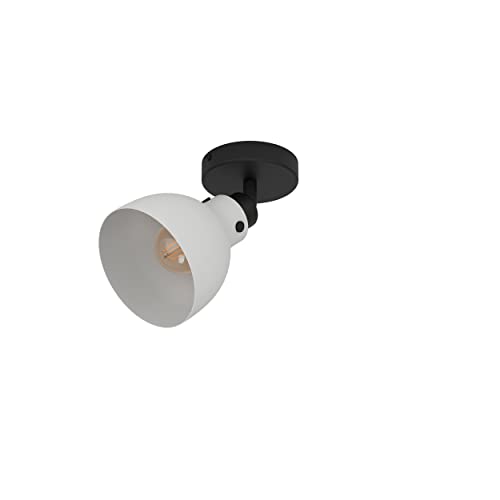 EGLO Deckenstrahler Matlock, 1-flammige Deckenlampe mit schwenkbarem Spot, Deckenleuchte Industrial Design aus Metall in Schwarz und Grau, Deckenspot mit E27 Fassung von EGLO